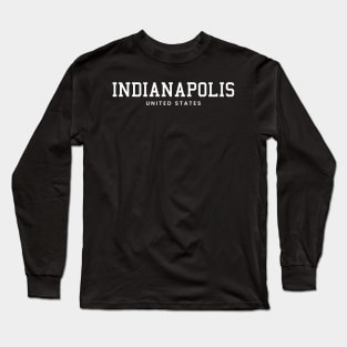 Indianapolis Indiana United States Vintage Minimalist Indianapolis Indiana State Name Sport Design Tees Long Sleeve T-Shirt